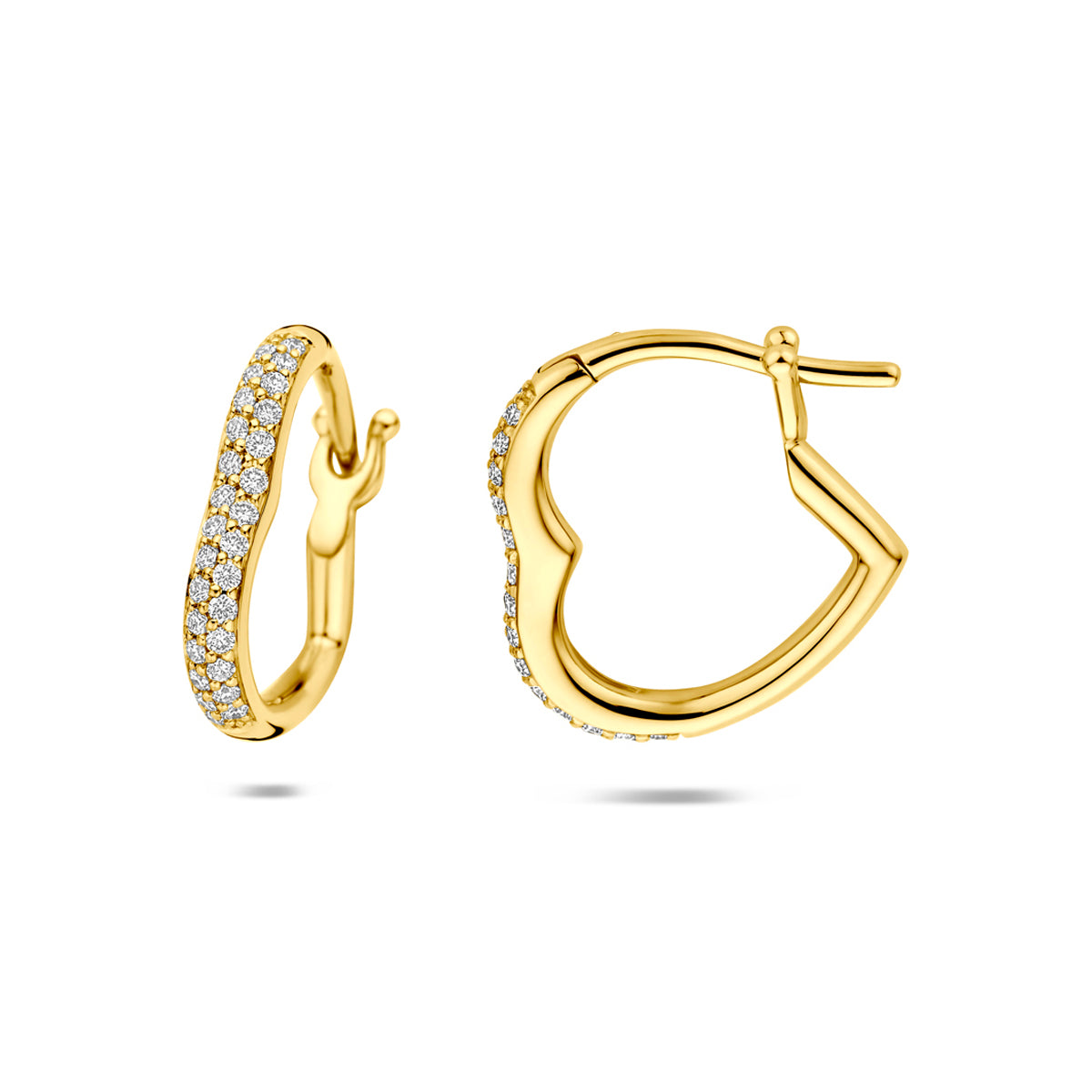 Fantasy Collection Oorringen hart diamant 14K geelgoud 0.29ct (2x 0.14ct) h si 15,5 mm - afbeelding 3