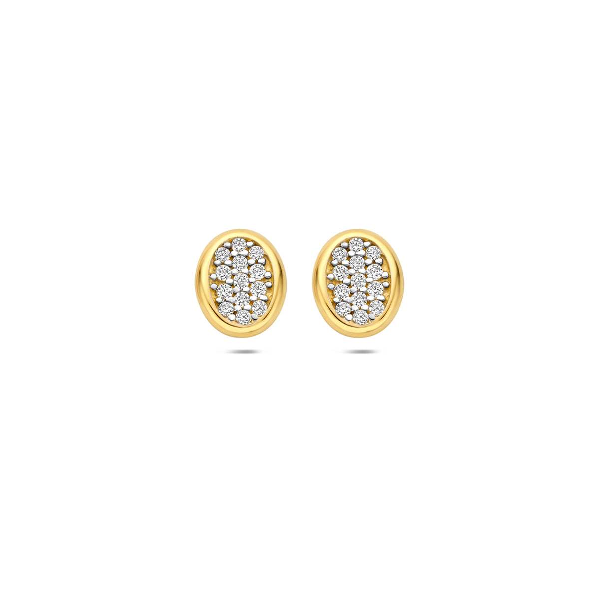 Fantasy Collection Oorknoppen zirkonia 14K geelgoud 8 mm