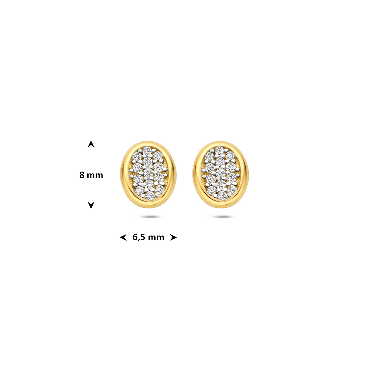 Fantasy Collection Oorknoppen zirkonia 14K geelgoud 8 mm - afbeelding 4