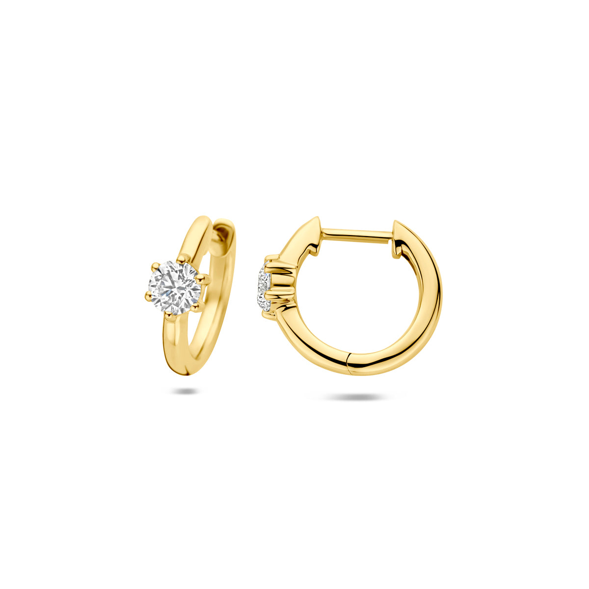 Fantasy Collection Klapoorringen lab grown diamant 14K geelgoud 0.50ct (2x 0.25ct) g vs 12,5 mm - afbeelding 3