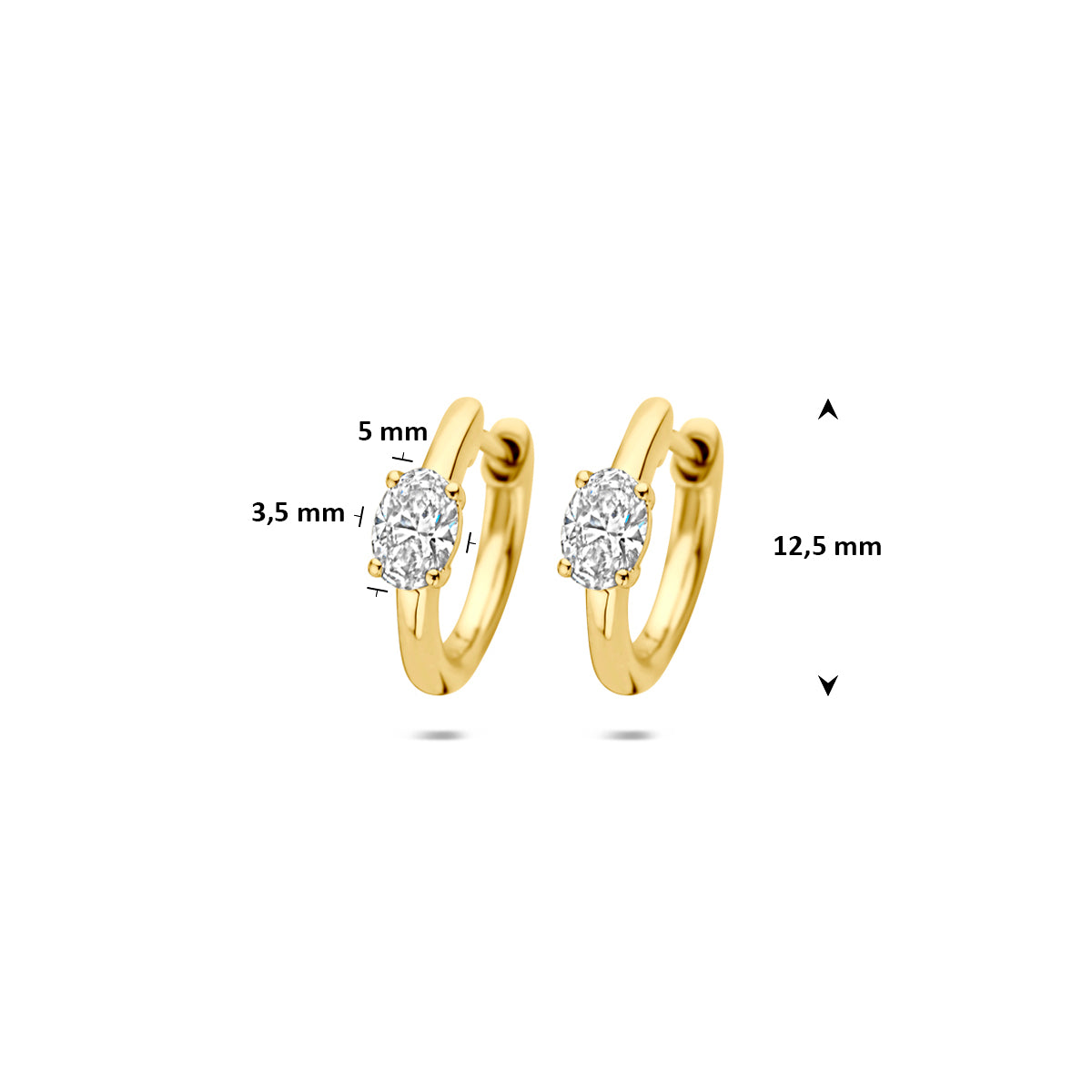 Fantasy Collection Klapoorringen lab grown diamant 14K geelgoud 0.50ct (2x 0.25ct) g vs 12,5 mm - afbeelding 4