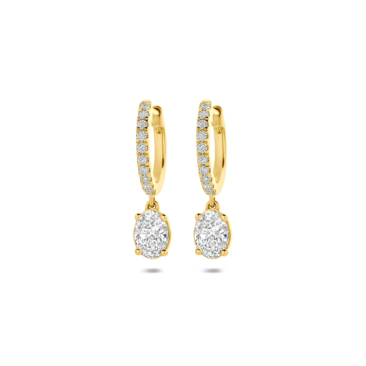 Fantasy Collection Klapoorringen lab grown diamant 14K geelgoud 1.22ct (2x 0.61ct) g vs 20,5 mm