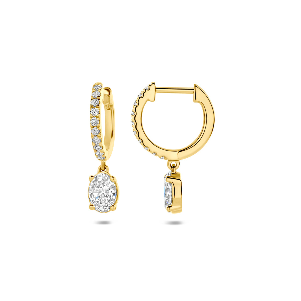 Fantasy Collection Klapoorringen lab grown diamant 14K geelgoud 1.22ct (2x 0.61ct) g vs 20,5 mm - afbeelding 3