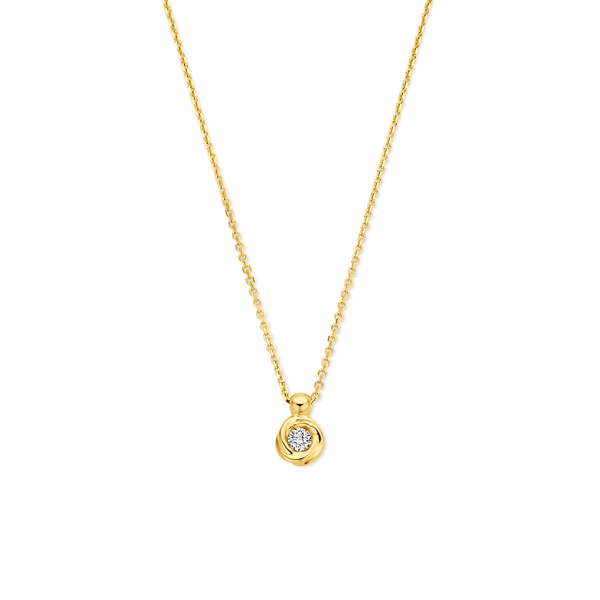 Fantasy Collection Collier lab grown diamant 14K geelgoud 0.05ct g vs 40 - 42 - 44 cm