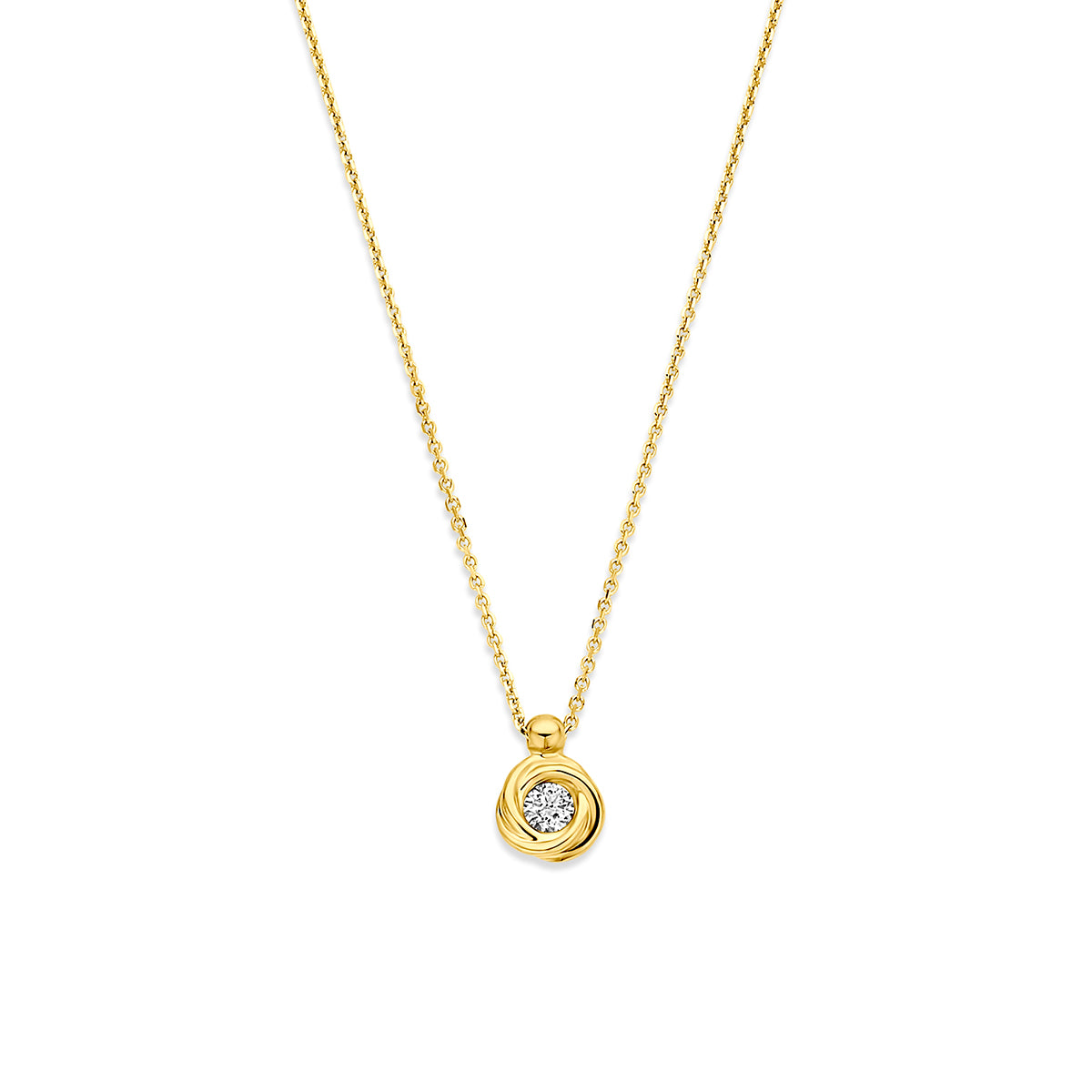 Fantasy Collection Collier lab grown diamant 14K geelgoud 0.1ct g vs 40 - 42 - 44 cm