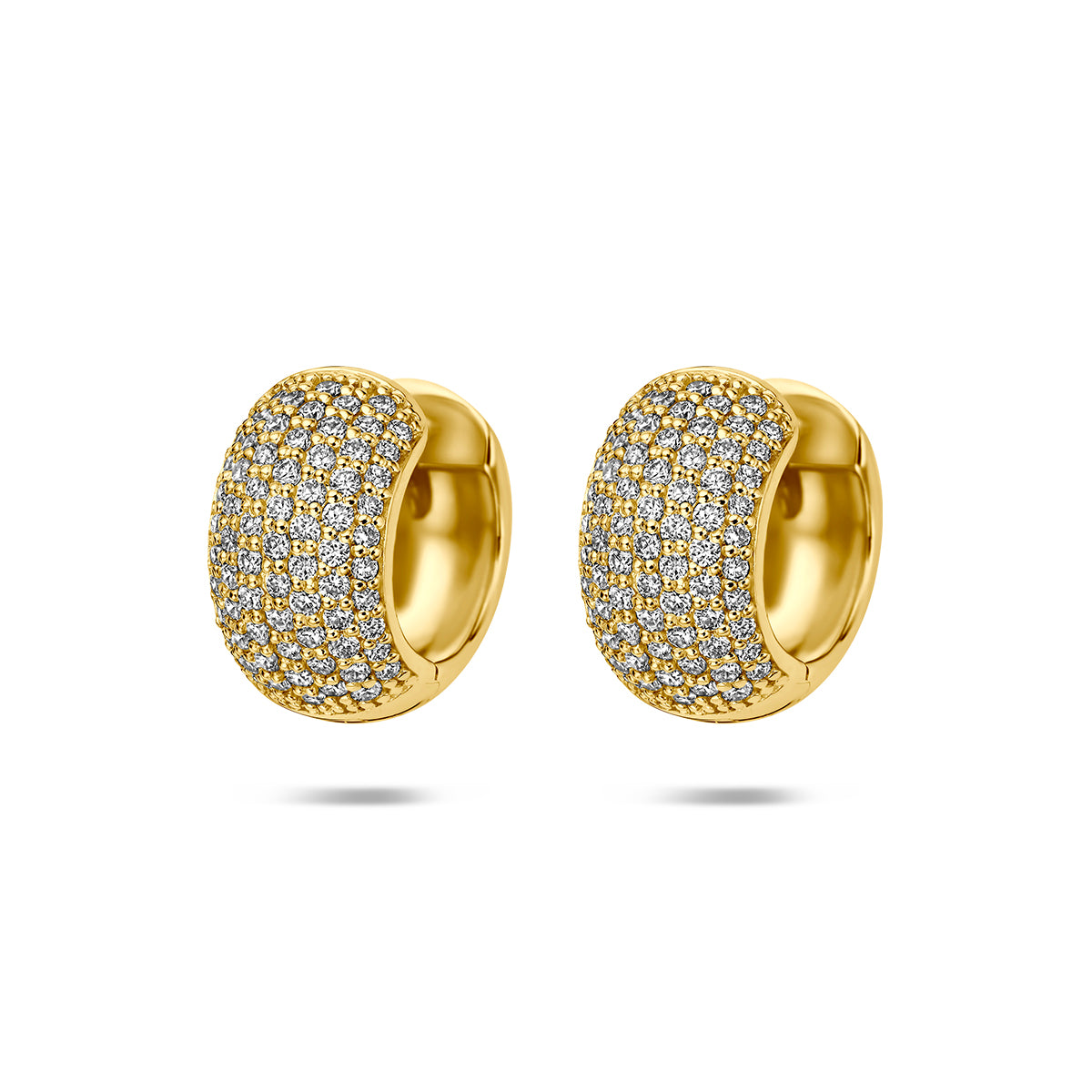 Fantasy Collection Klapoorringen lab grown diamant 14K geelgoud 1.07ct (2x 0.535ct) f vs 14 mm