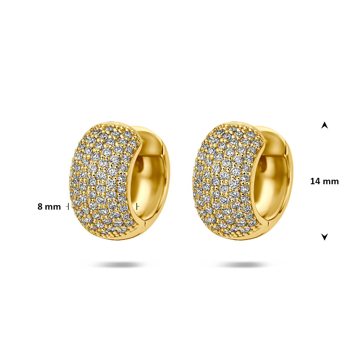 Fantasy Collection Klapoorringen lab grown diamant 14K geelgoud 1.07ct (2x 0.535ct) f vs 14 mm - afbeelding 4