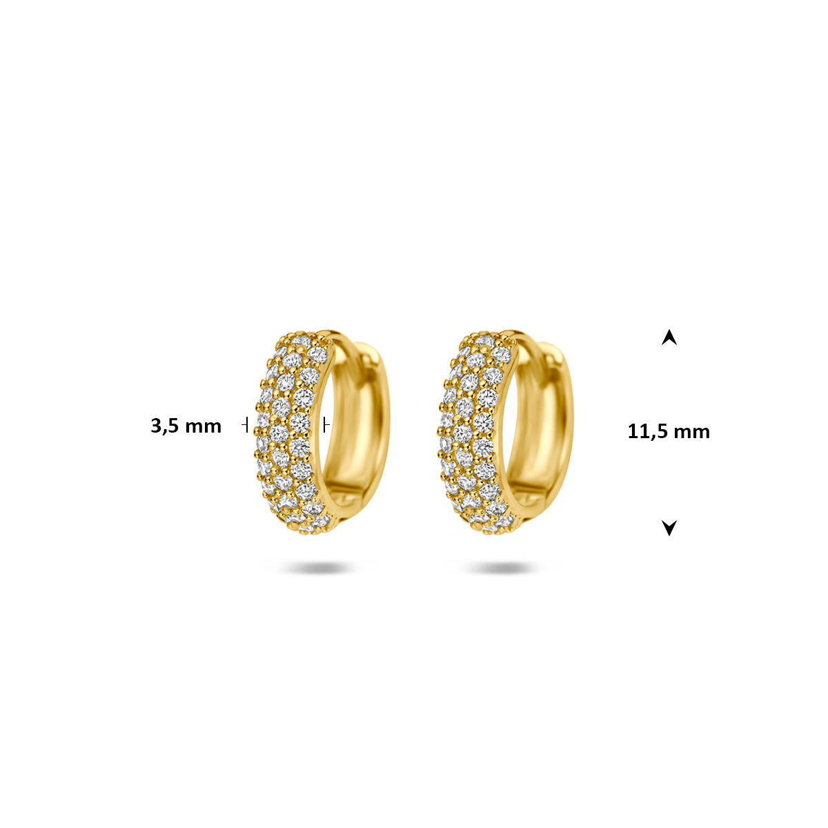Fantasy Collection Klapoorringen zirkonia 14K geelgoud 11,5 mm - afbeelding 4