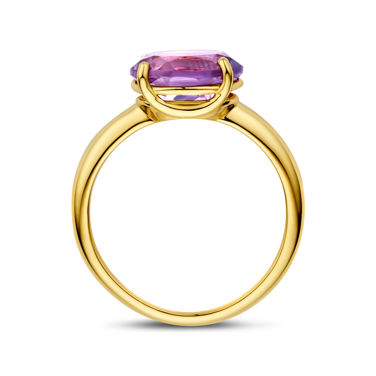 Ring amethist 14K geelgoud