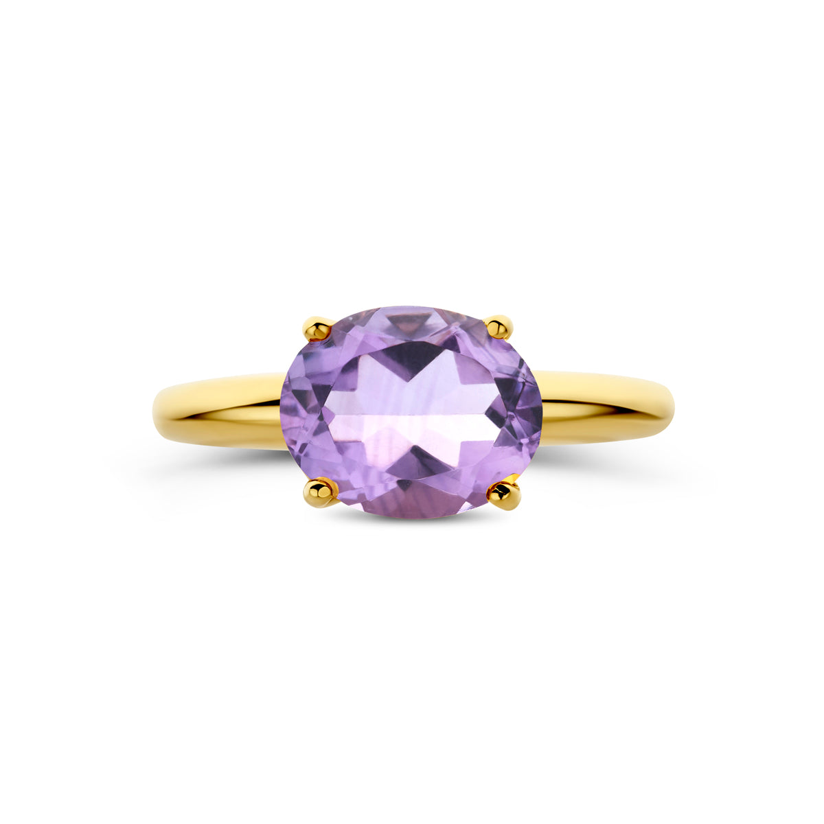 Ring amethist 14K geelgoud