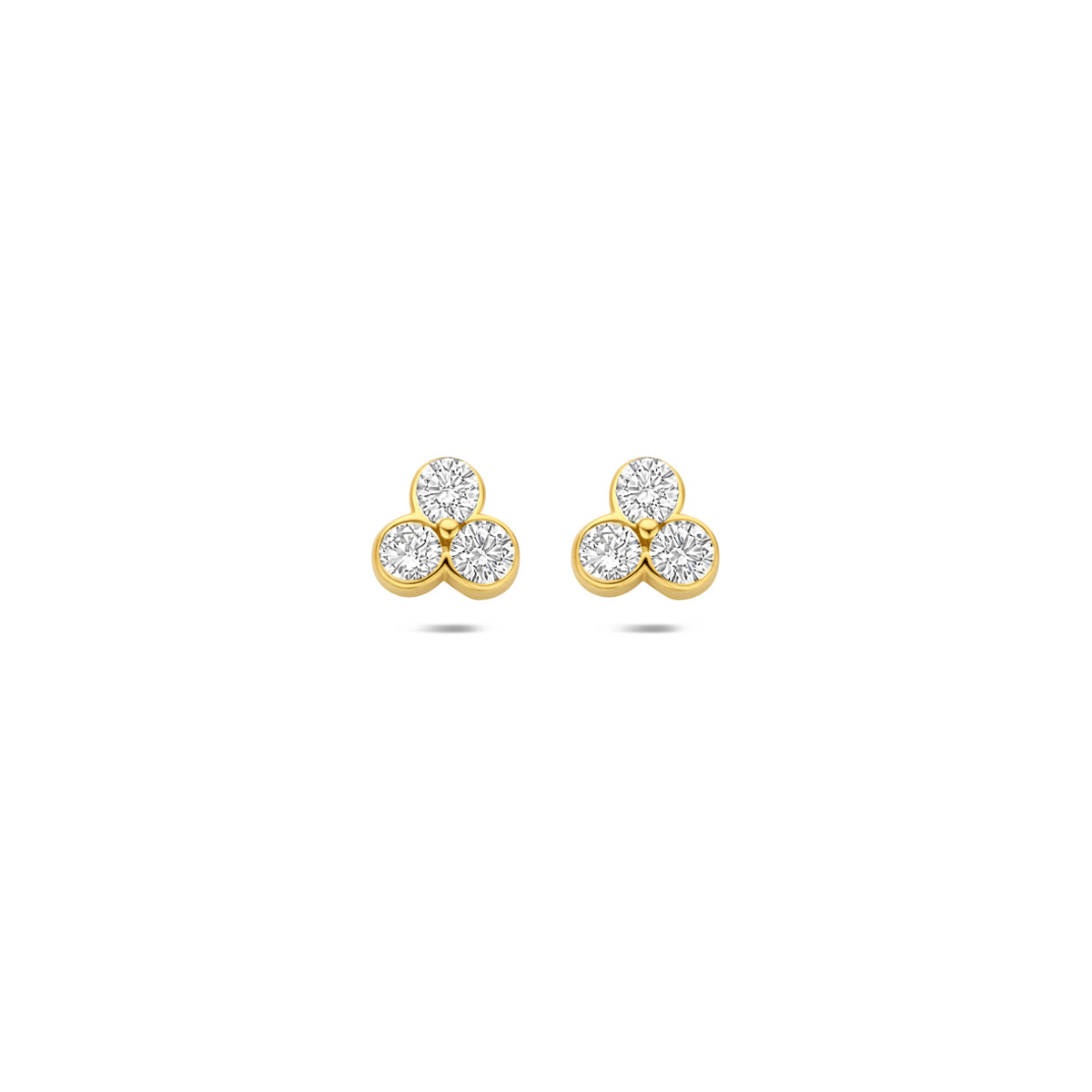 Oorknoppen lab grown diamant 0.52ct (2x 0.26ct) f vs 14K geelgoud 5,5 mm