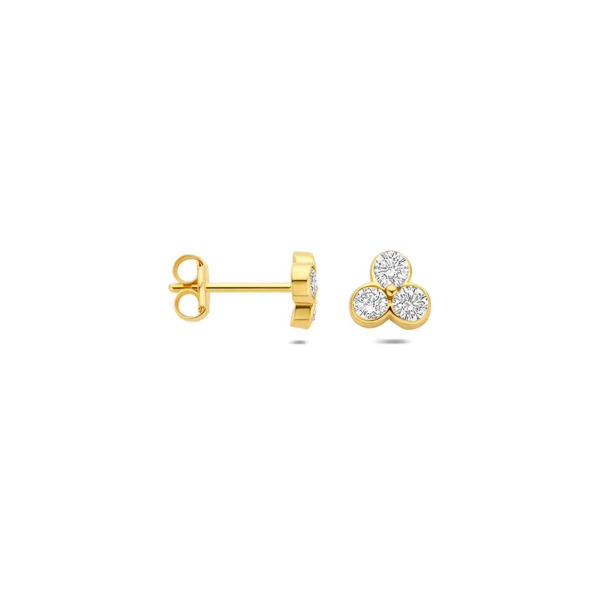 Oorknoppen lab grown diamant 0.52ct (2x 0.26ct) f vs 14K geelgoud 5,5 mm
