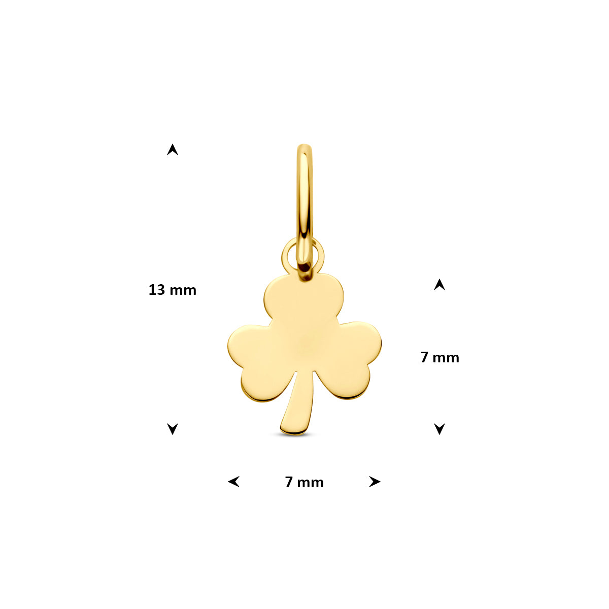 Fantasy Collection Hanger klaver 14K geelgoud 7 mm - afbeelding 4