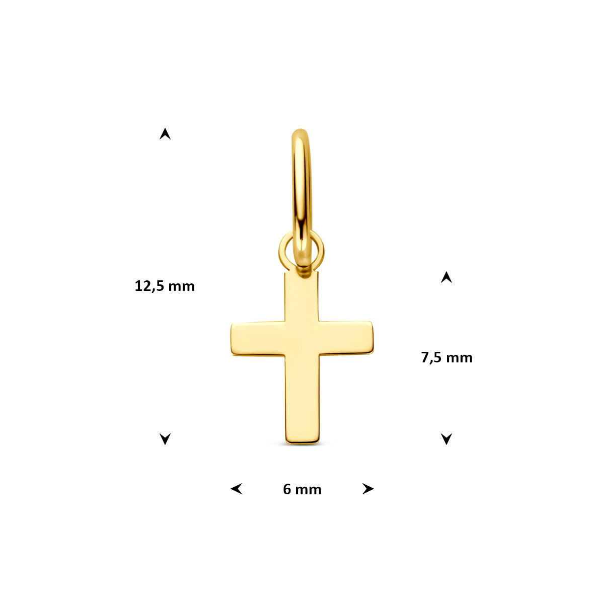 Fantasy Collection Hanger kruis 14K geelgoud 7,5 mm - afbeelding 4