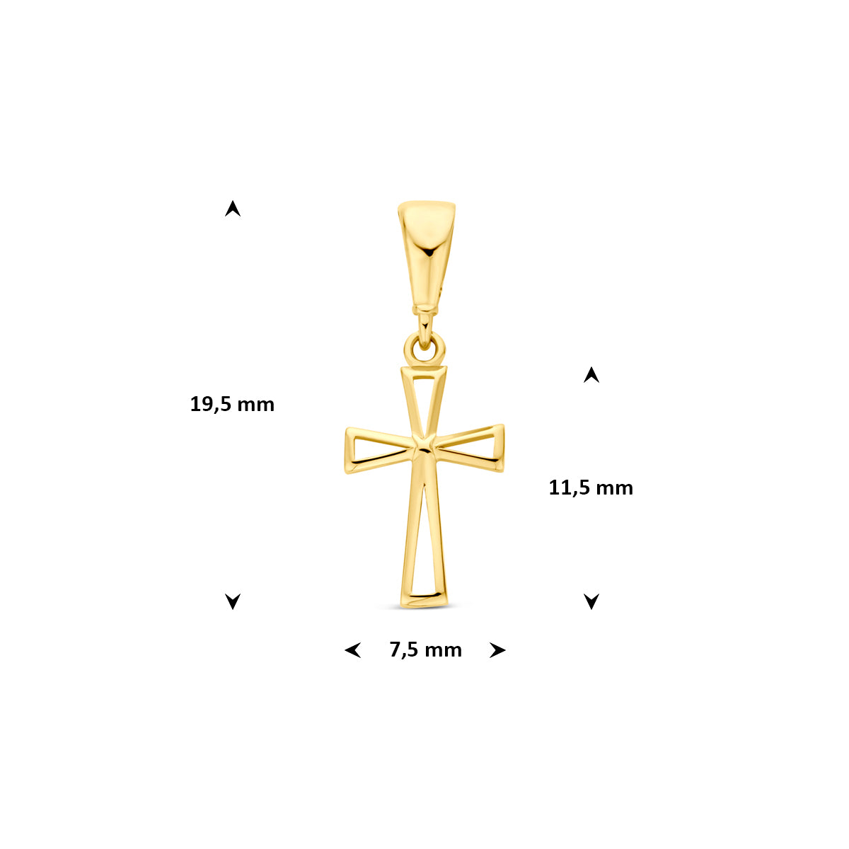Fantasy Collection Hanger kruis 14K geelgoud 11,5 mm - afbeelding 4