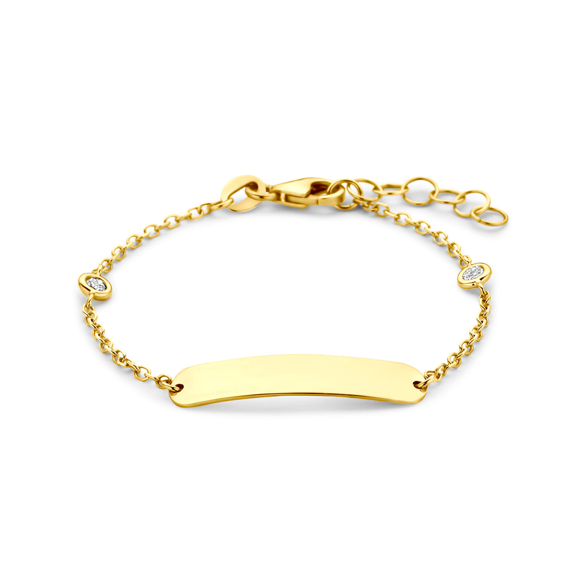 Fantasy Collection Graveerarmband lab grown diamant 14K geelgoud 0.10ct f vs 11 + 2 cm