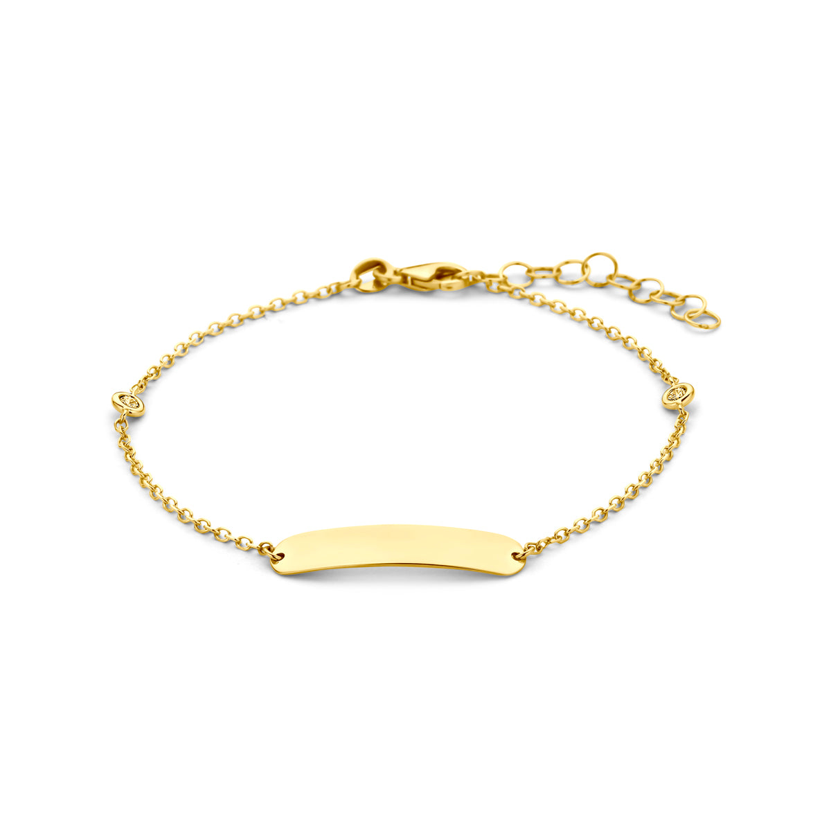 Fantasy Collection Graveerarmband lab grown diamant 14K geelgoud 0.10ct f vs 16 + 3 cm