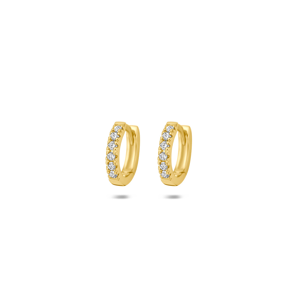 Fantasy Collection Klapoorringen rond lab grown diamant 14K geelgoud 0.12ct (2x 0.06ct) f vs 10 mm
