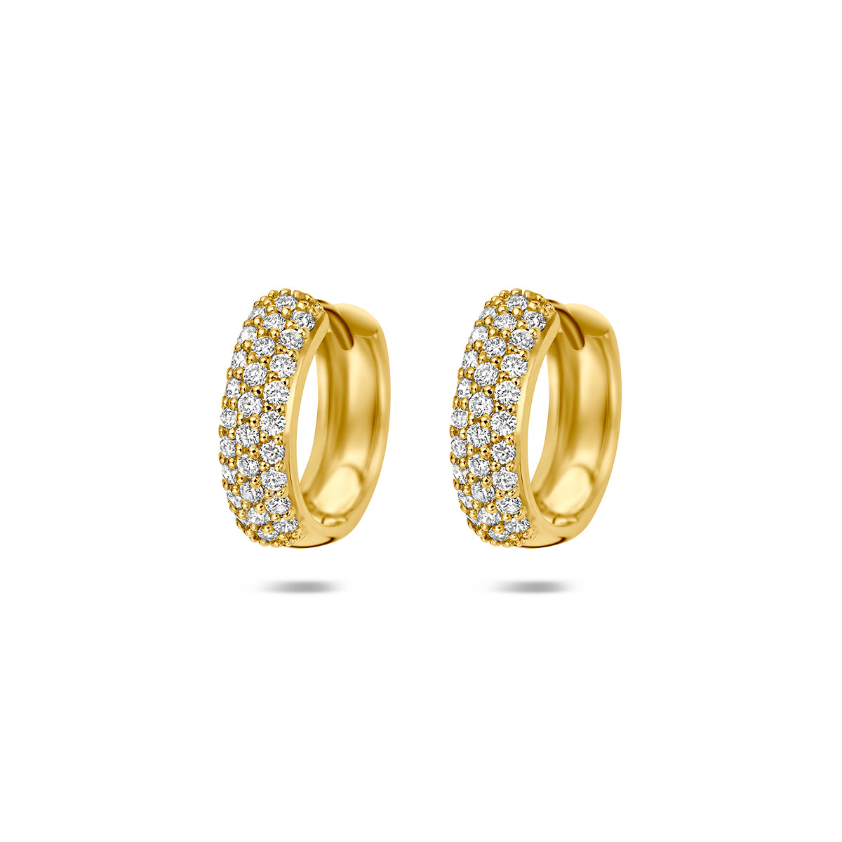 Fantasy Collection Klapoorringen lab grown diamant 14K geelgoud 0.45ct (2x 0.225ct) f vs 13 mm