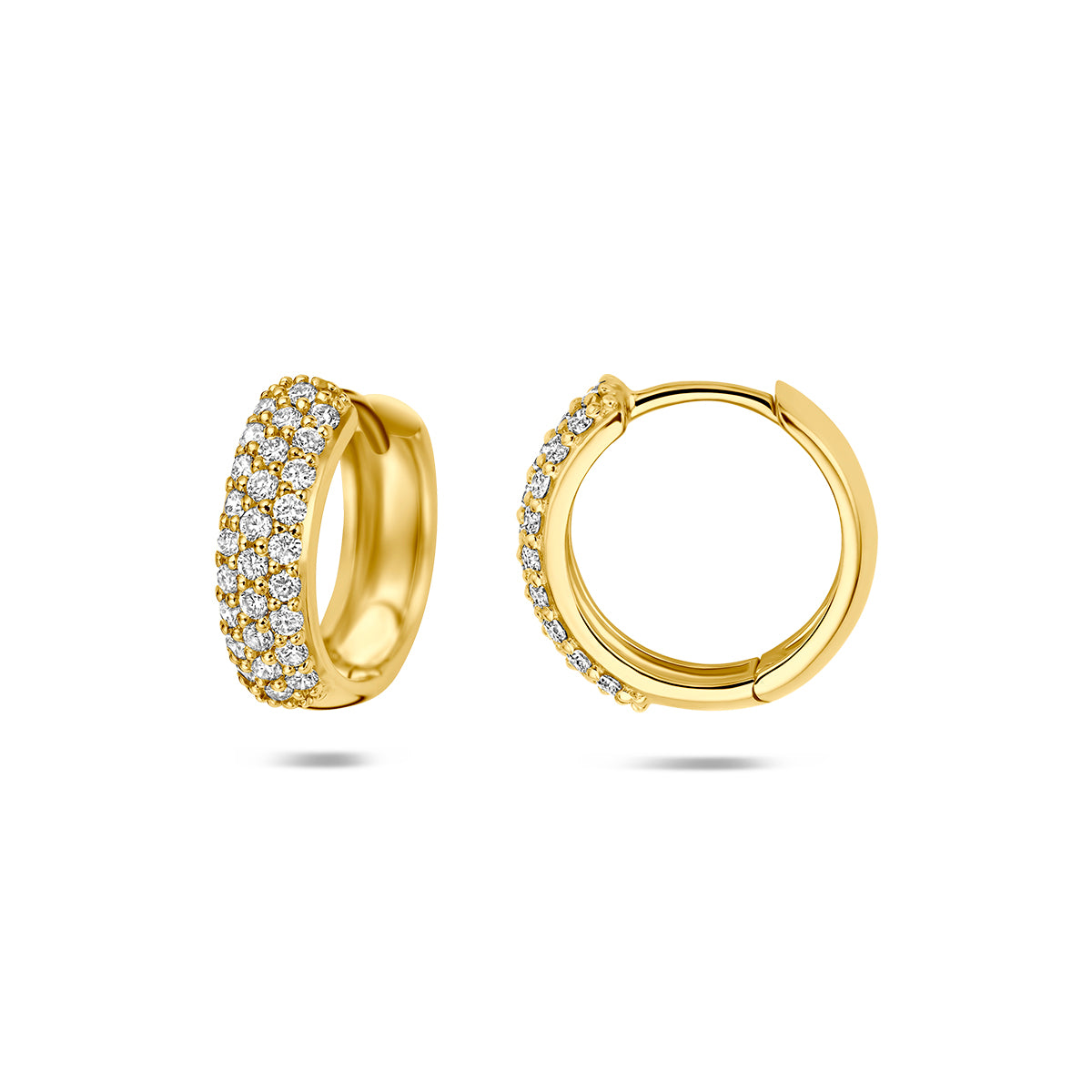 Fantasy Collection Klapoorringen lab grown diamant 14K geelgoud 0.45ct (2x 0.225ct) f vs 13 mm - afbeelding 3