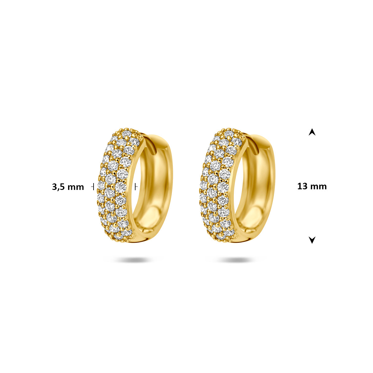 Fantasy Collection Klapoorringen lab grown diamant 14K geelgoud 0.45ct (2x 0.225ct) f vs 13 mm - afbeelding 4