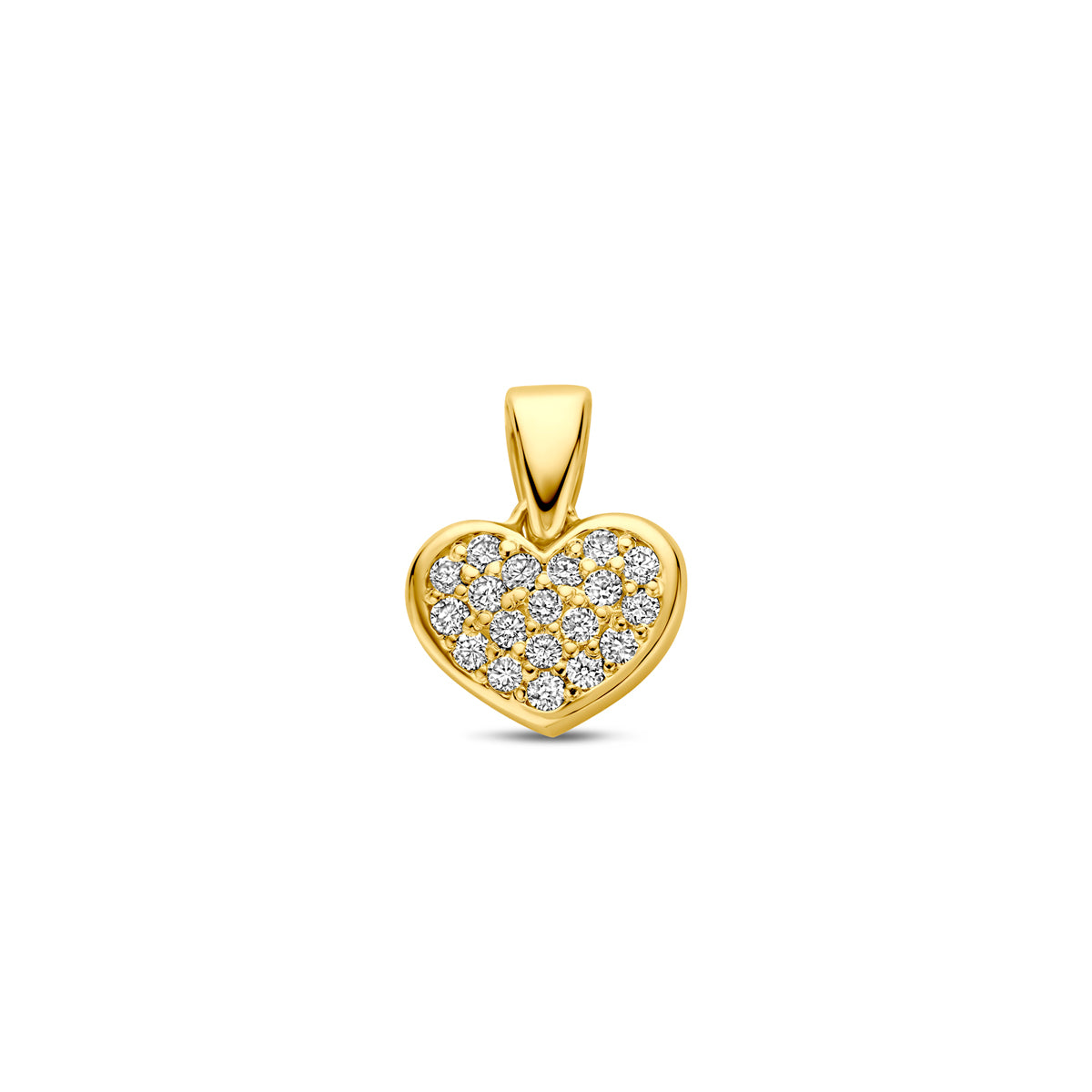Fantasy Collection Hanger hartje lab grown diamant 14K geelgoud 0.19ct f vs 7,5 mm