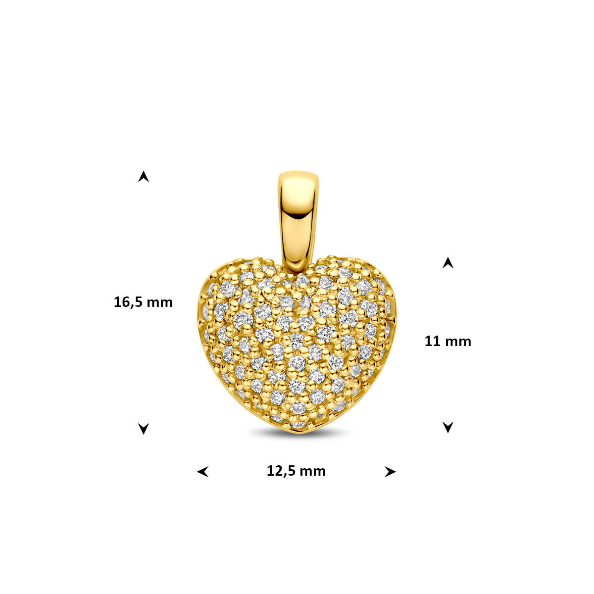 Fantasy Collection Hanger hartje lab grown diamant 14K geelgoud 0.41ct f vs 11 mm - afbeelding 4