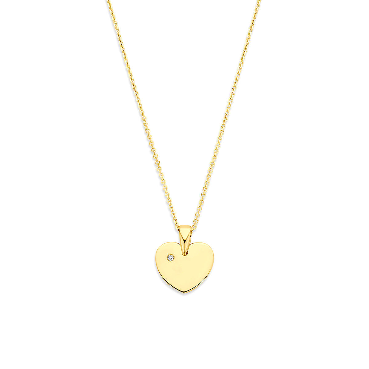 Fantasy Collection Collier hartje lab grown diamant 14K geelgoud 0.01ct f vs 40 - 42 - 44 cm
