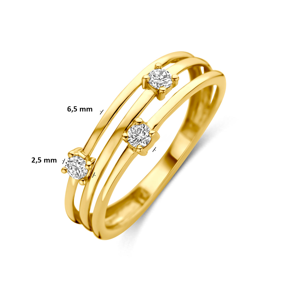 Fantasy Collection Ring lab grown diamant 14K geelgoud 0.15ct f vs - afbeelding 5