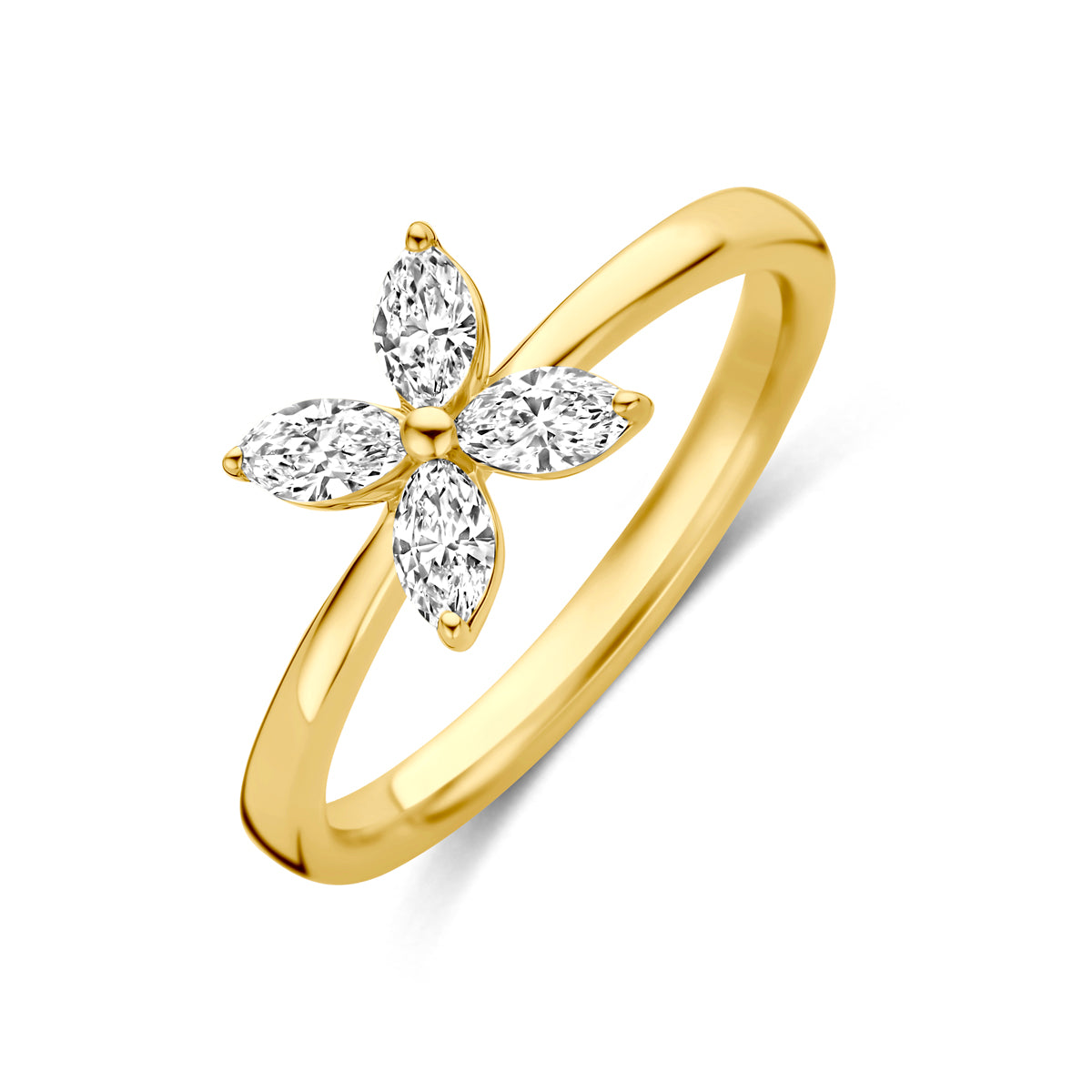 Fantasy Collection Ring bloem lab grown diamant 14K geelgoud 0.40ct f vs