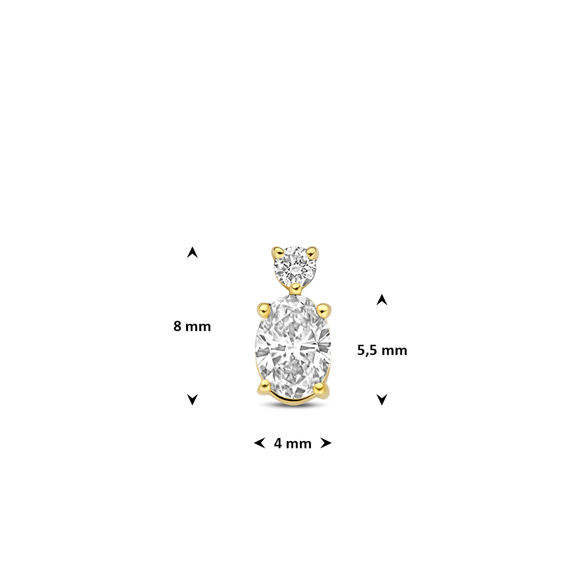 Fantasy Collection Hanger lab grown diamant 14K geelgoud 0.33ct f vs 8 mm - afbeelding 4