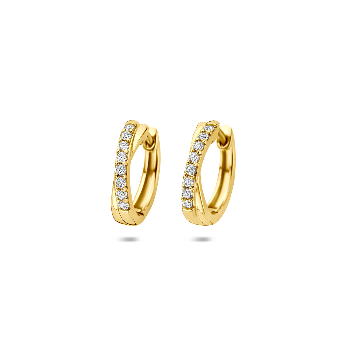 Fantasy Collection Klapoorringen lab grown diamant 14K geelgoud 0.20ct (2x 0.10ct) g vs 13 mm