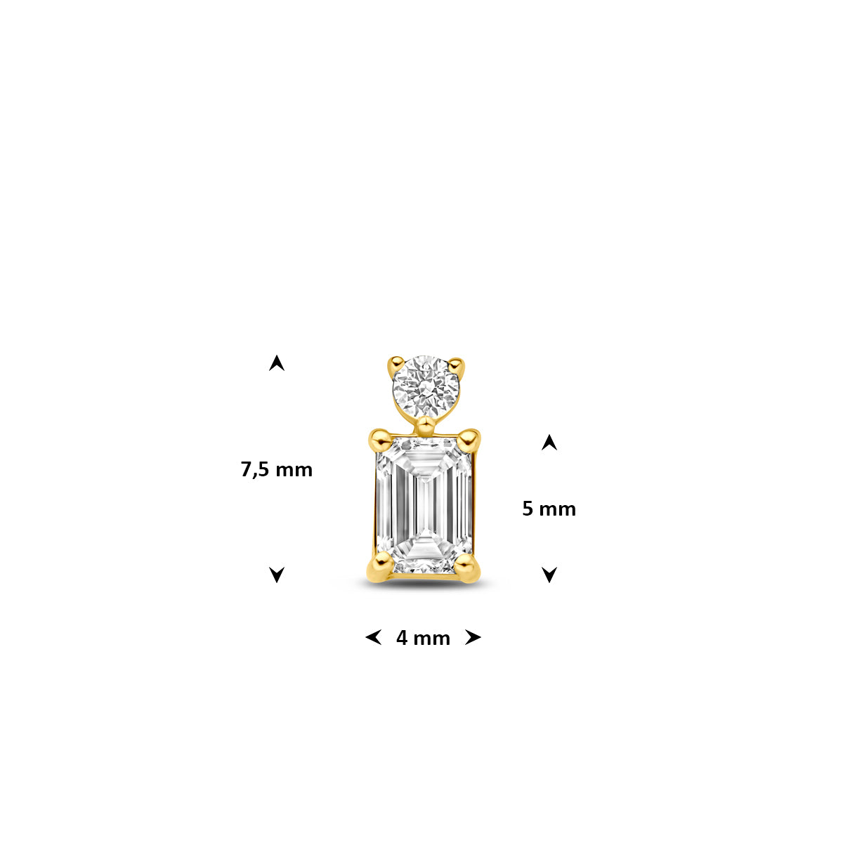 Fantasy Collection Hanger lab grown diamant 14K geelgoud 0.33ct f vs 7,5 mm - afbeelding 4