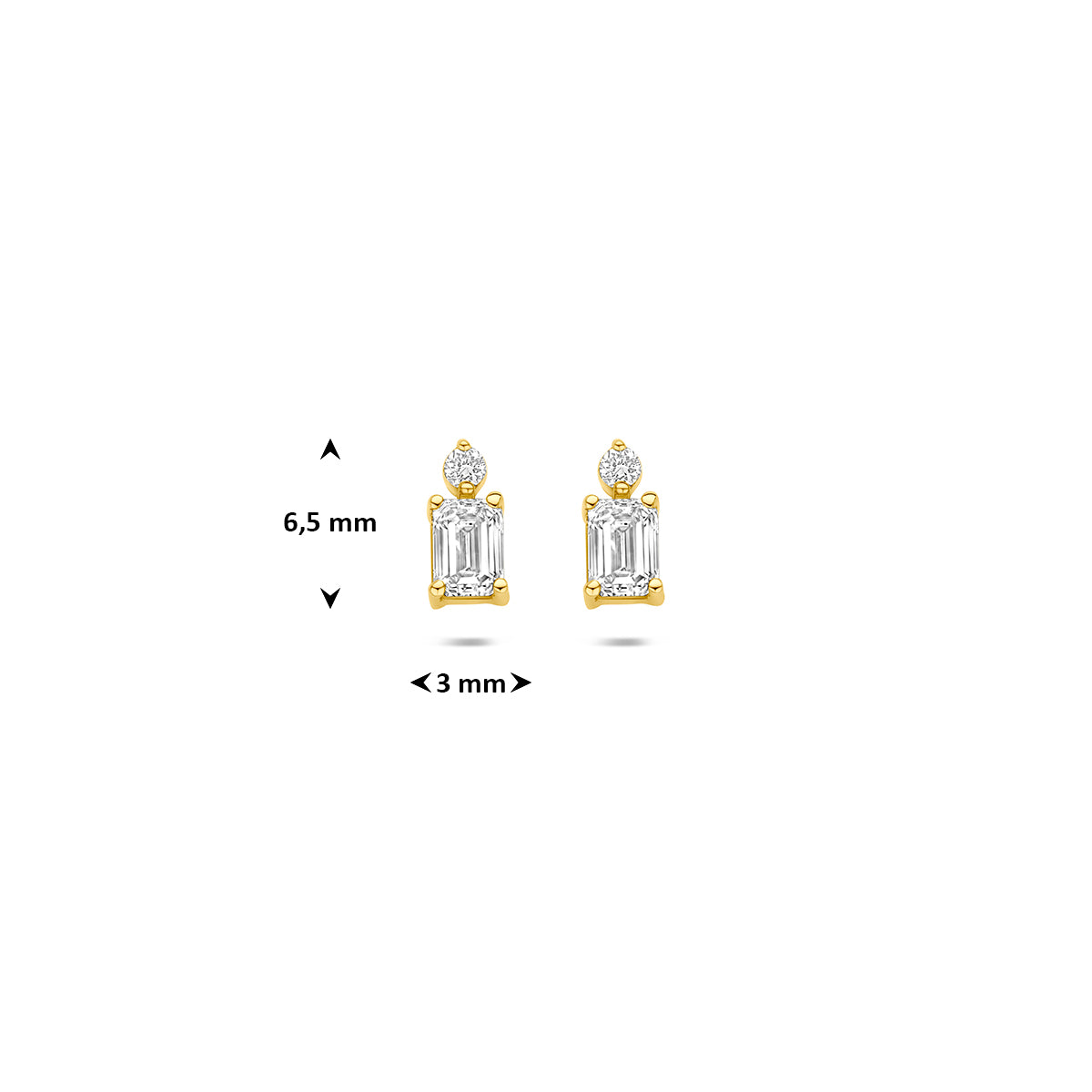 Fantasy Collection Oorknoppen lab grown diamant 14K geelgoud 0.32ct (2x 0.16ct) g vs 6,5 mm - afbeelding 4