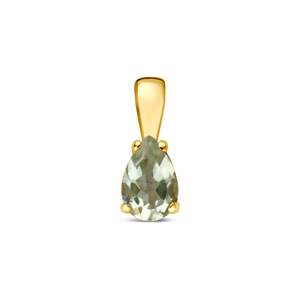 Fantasy Collection Hanger groen amethist 14K geelgoud 10,5 mm