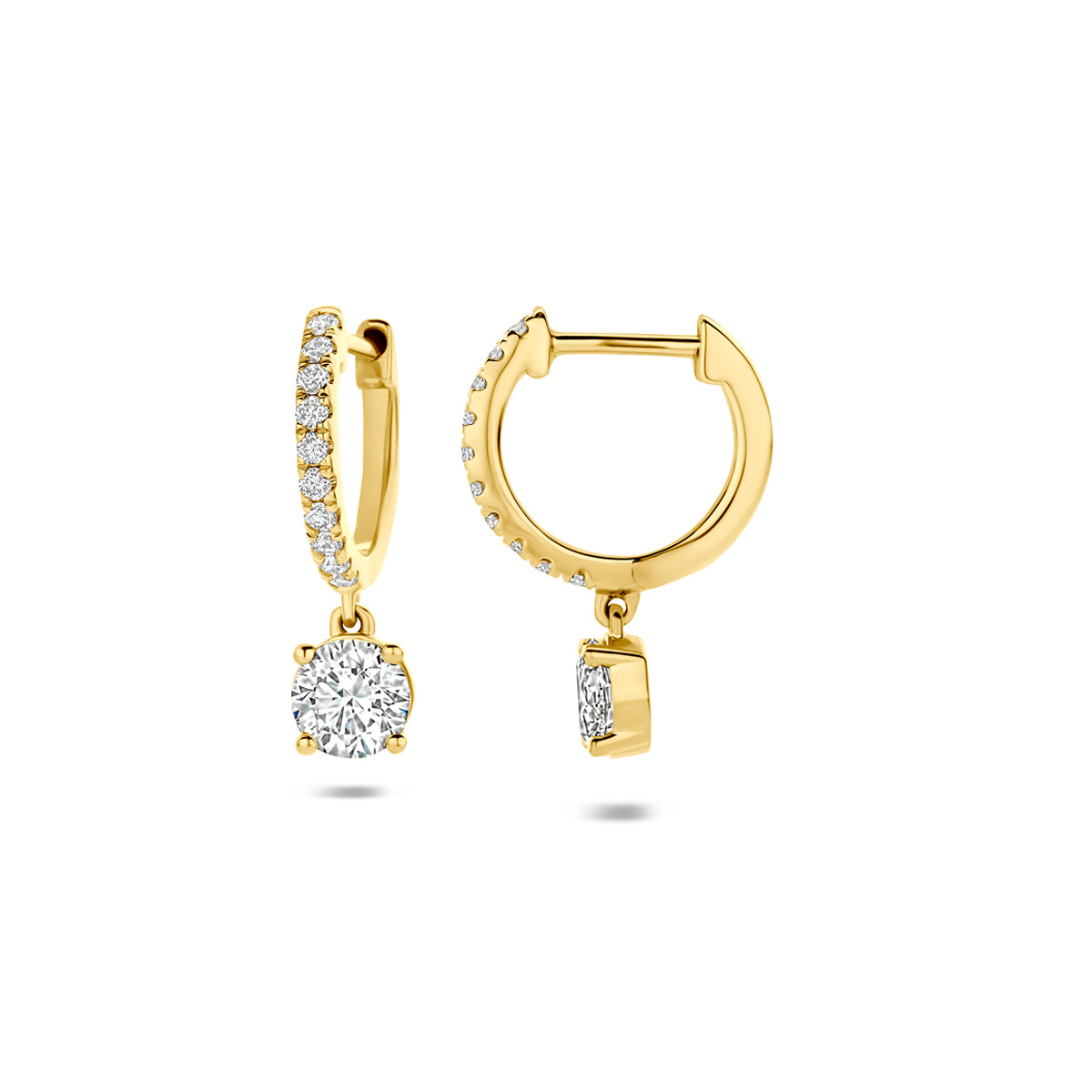 Fantasy Collection Klapoorringen lab grown diamant 14K geelgoud 1.24ct (2x 0.62ct) g vs 19 mm - afbeelding 3