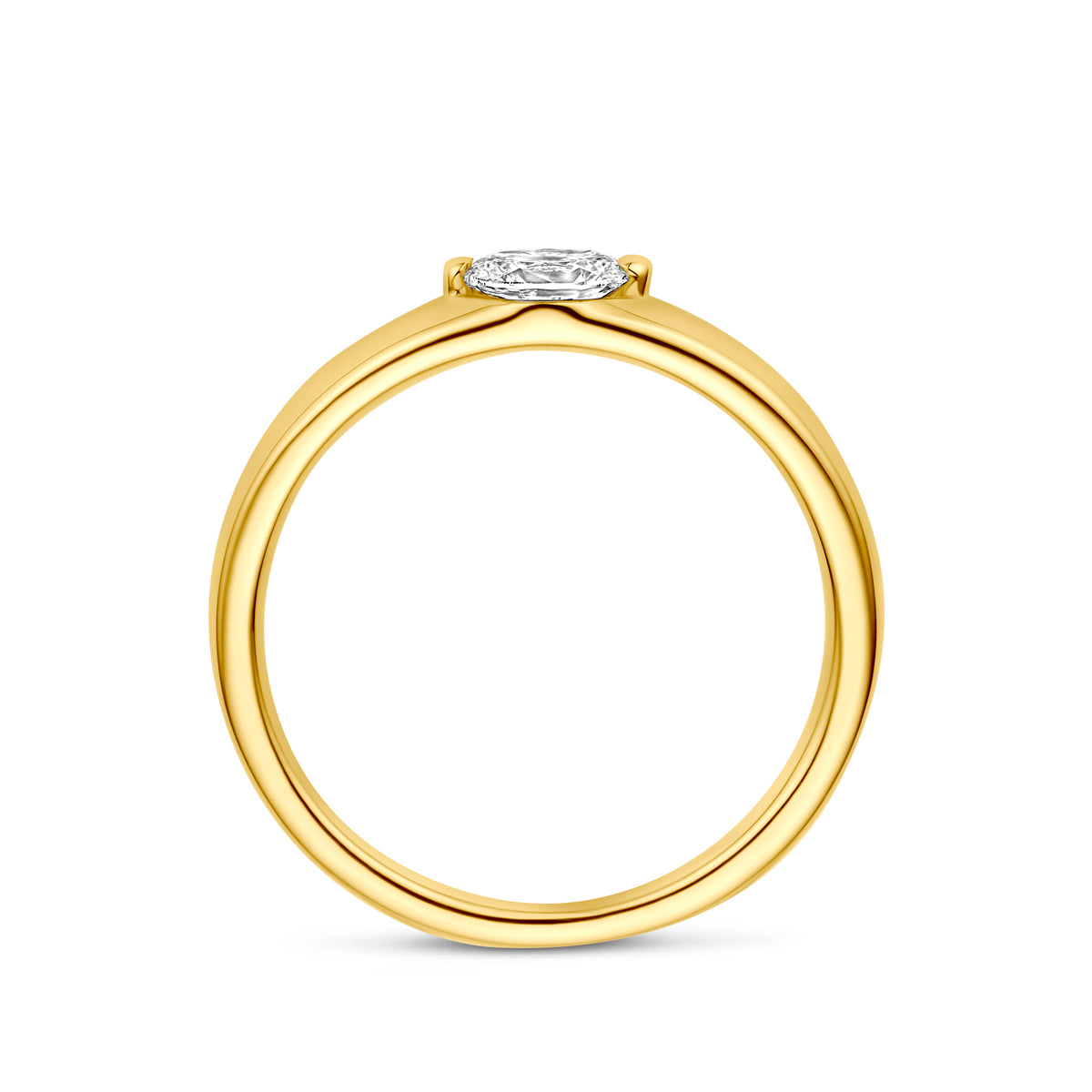 Ring diamant 0.32ct h si 14K geelgoud wit