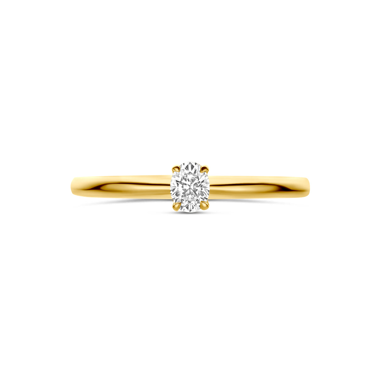 Ring diamant 0.21ct h si 14K geelgoud wit