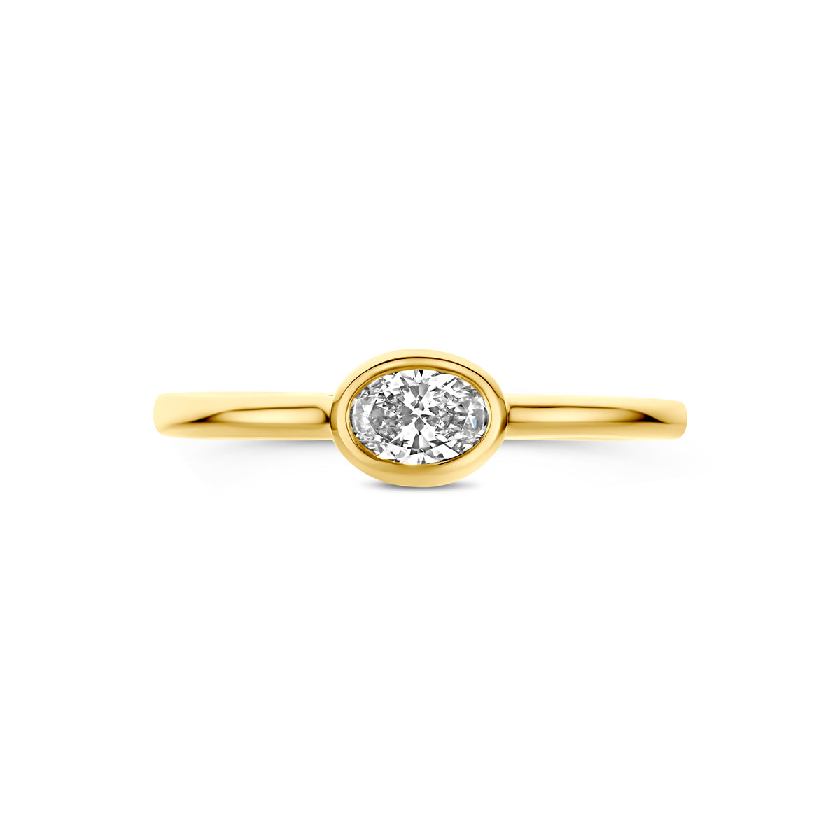 Ring diamant 0.42ct h si 14K geelgoud