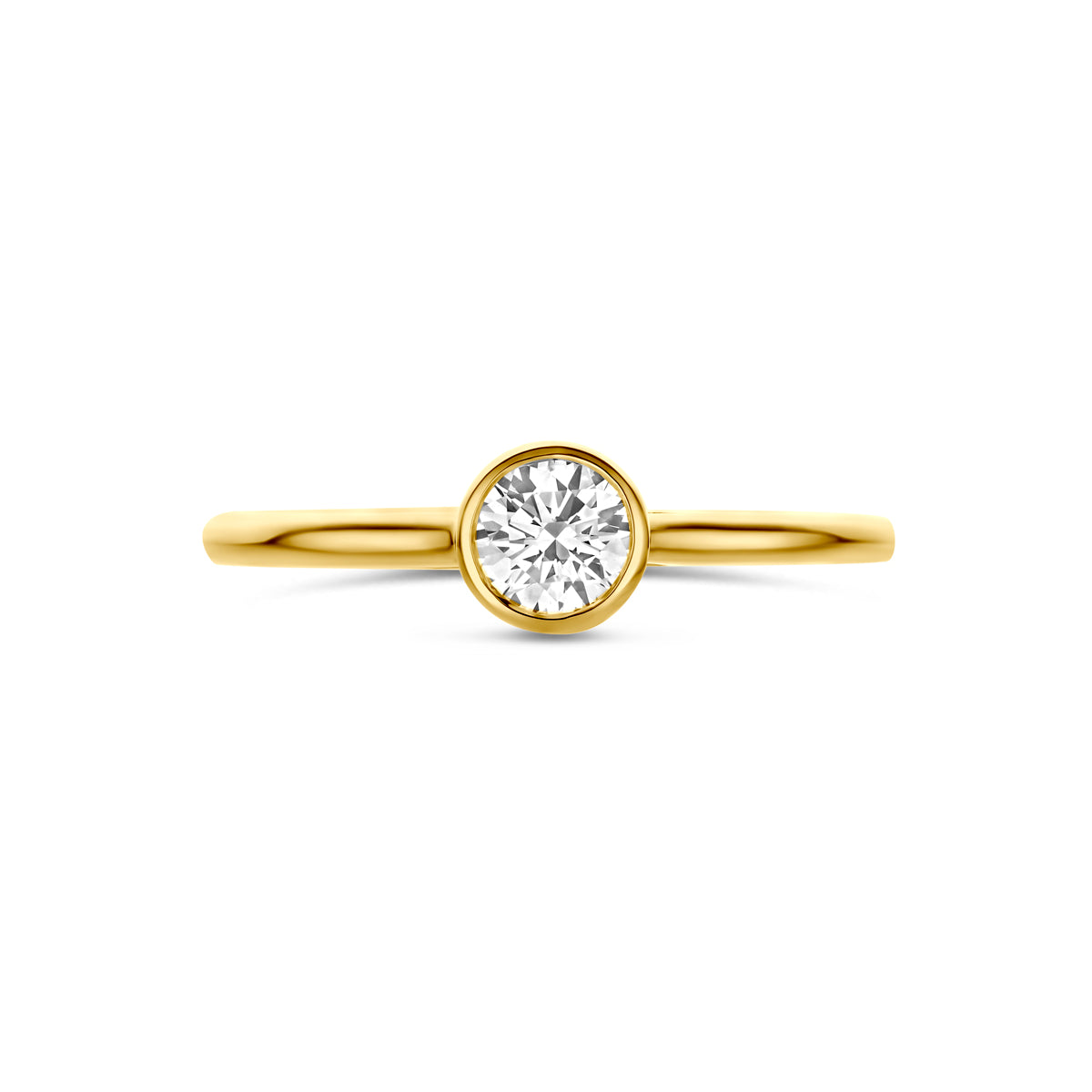 Ring diamant 0.40ct h si 14K geelgoud