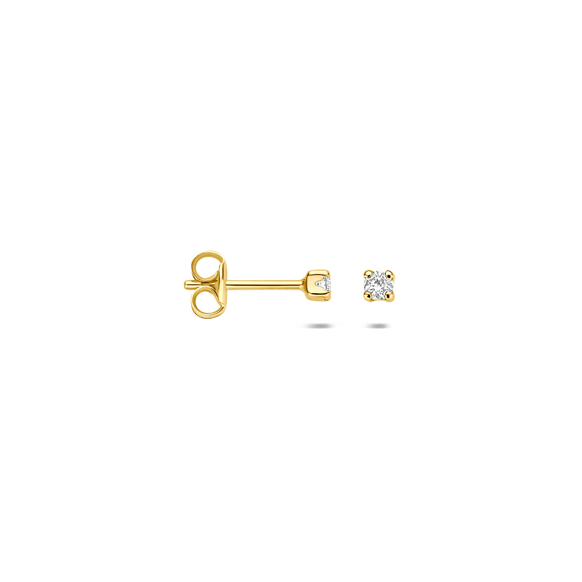Oorknoppen lab grown diamant f vs 14K geelgoud 4036281