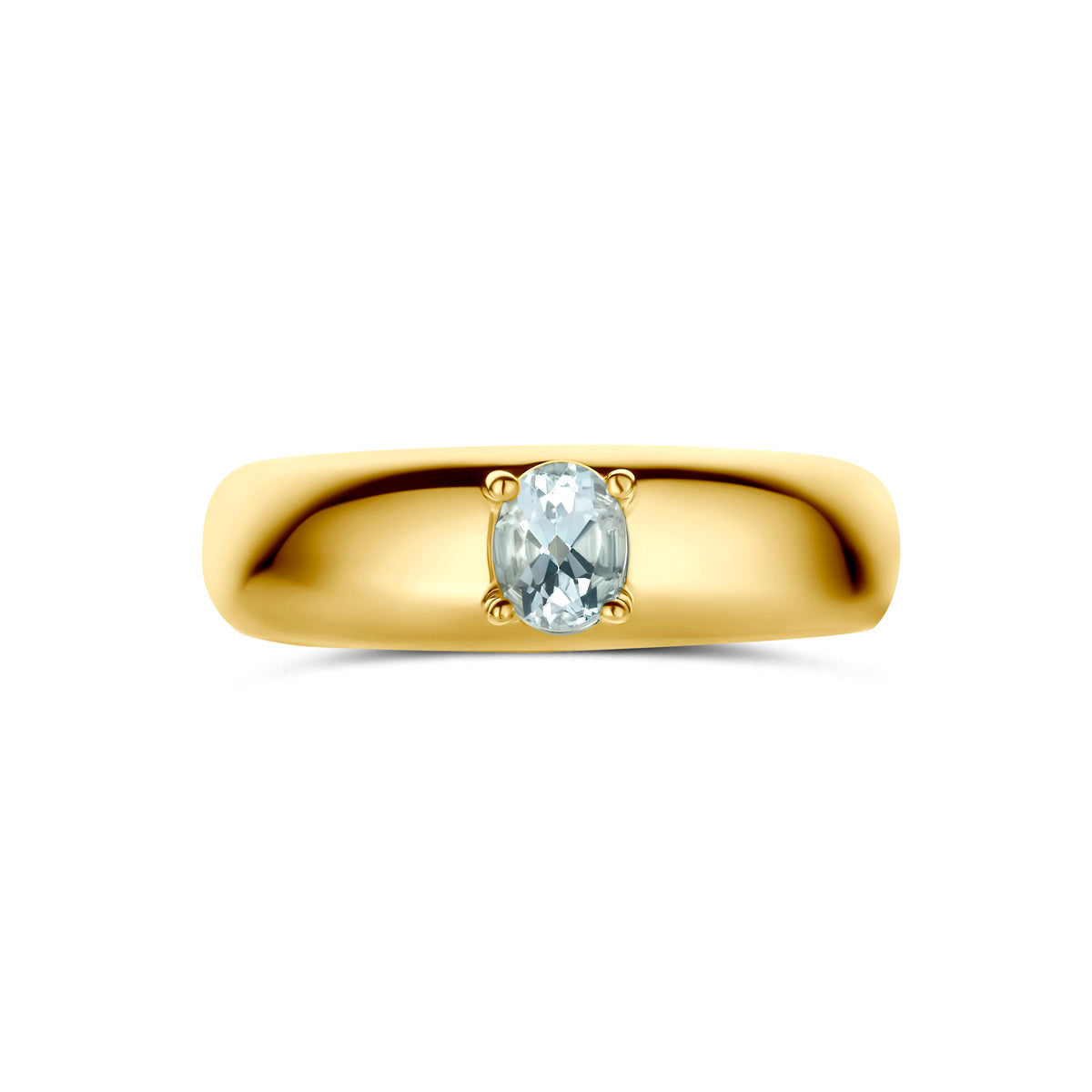 Ring aquamarijn 14K geelgoud blauw
