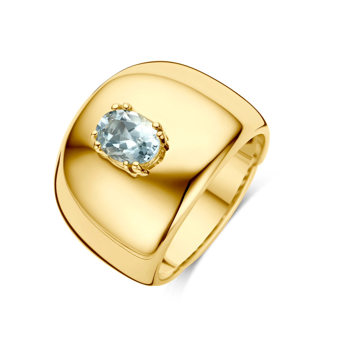 Ring aquamarijn 14K geelgoud ovaal