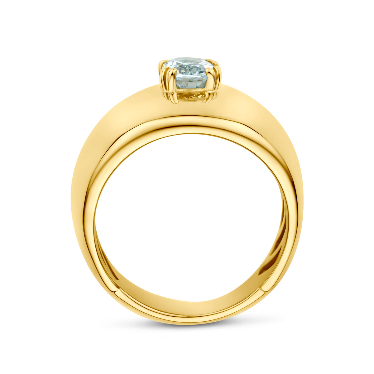 Ring aquamarijn 14K geelgoud ovaal