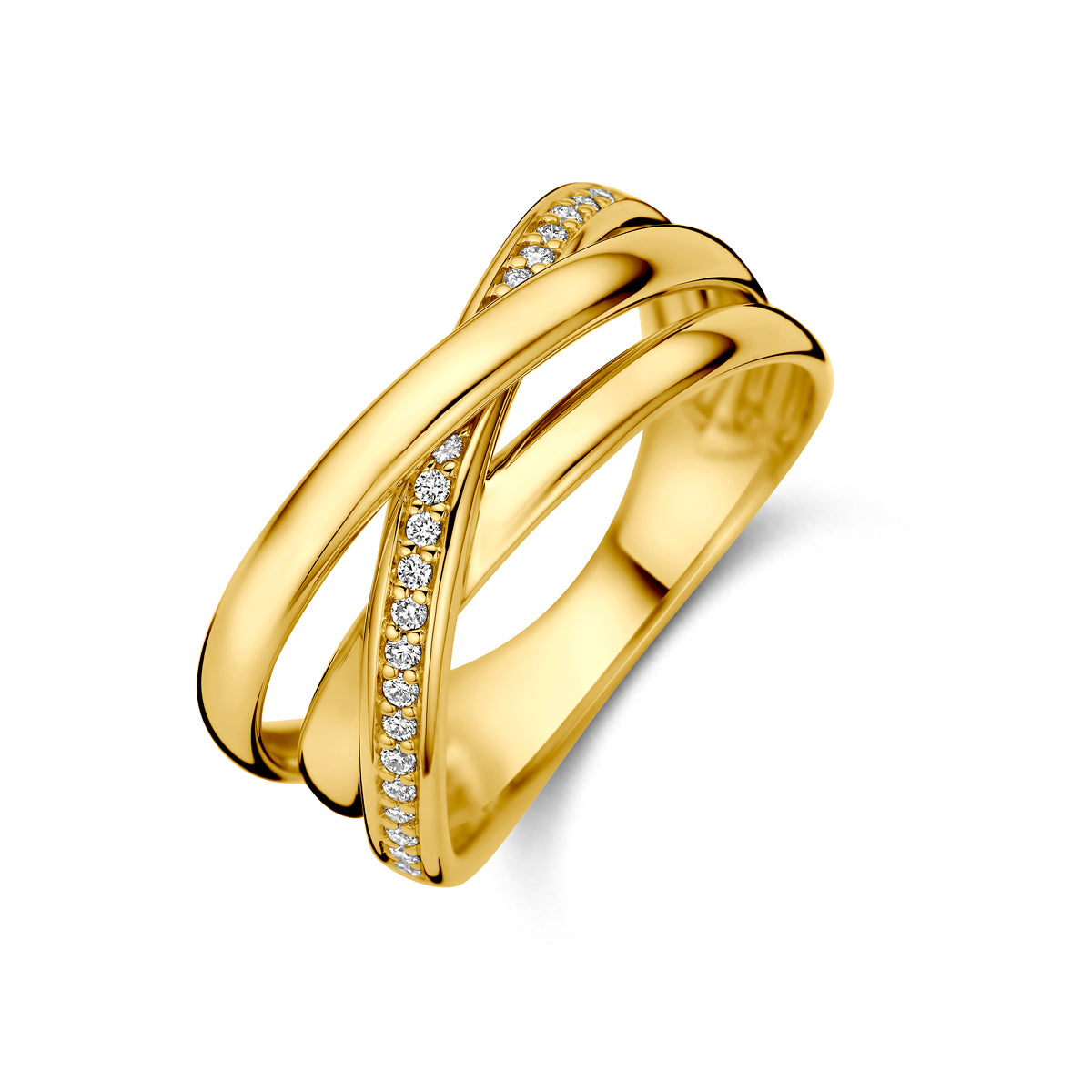 Ring diamant 0.15ct h si 14K geelgoud wit