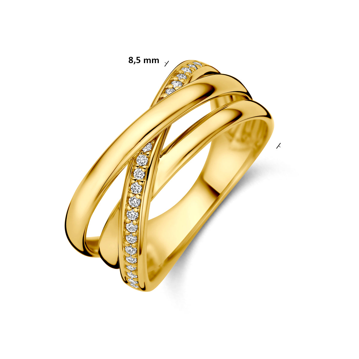 Ring diamant 0.15ct h si 14K geelgoud wit