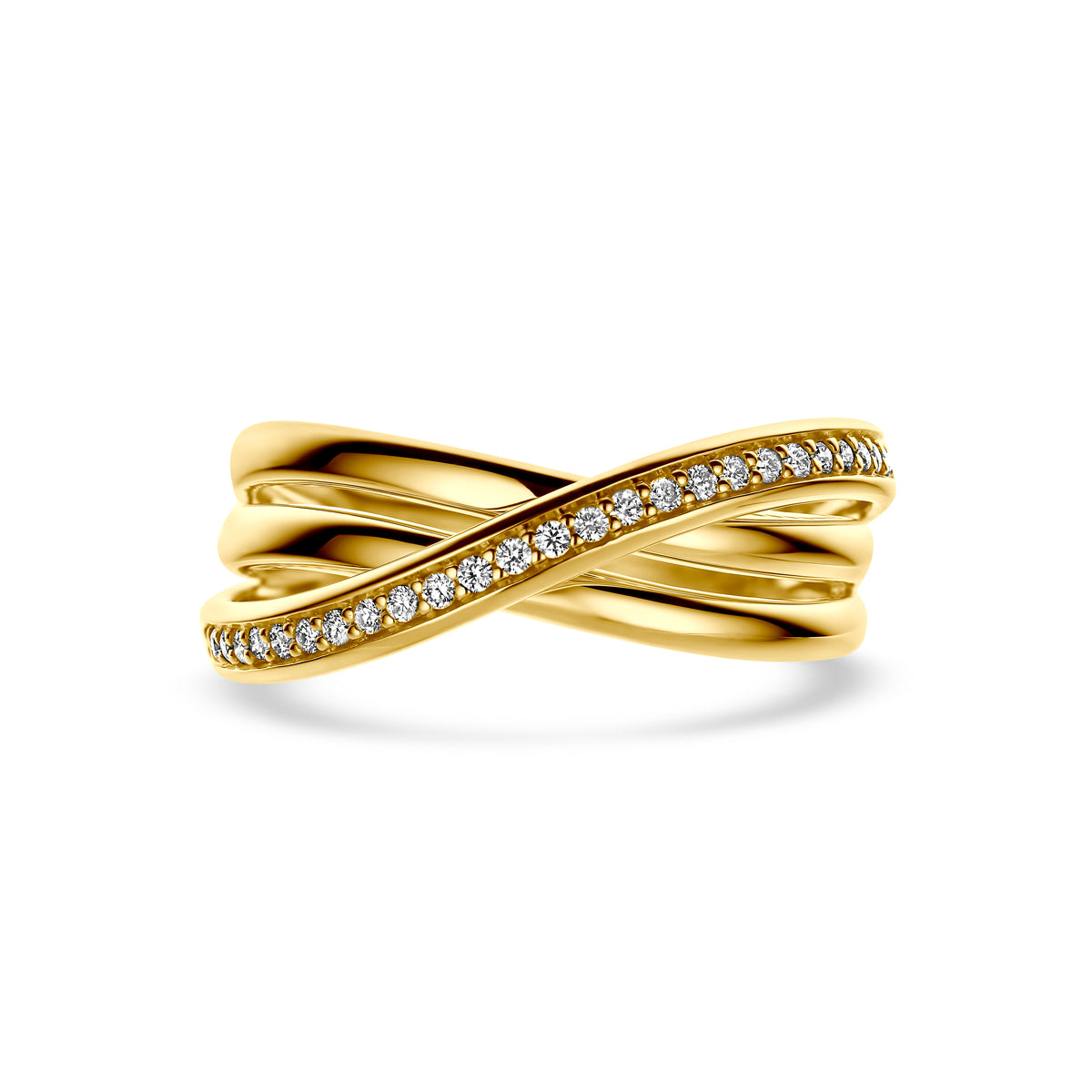 Ring diamant 0.16ct h si 14K geelgoud