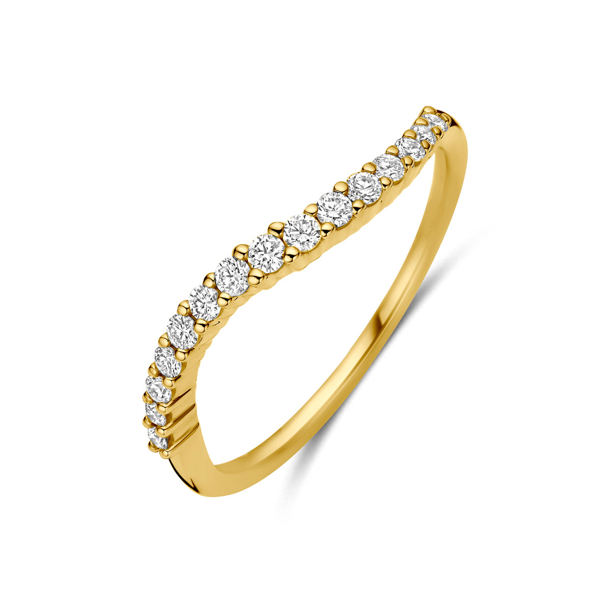 Ring diamant 0.21ct h si 14K geelgoud briljant