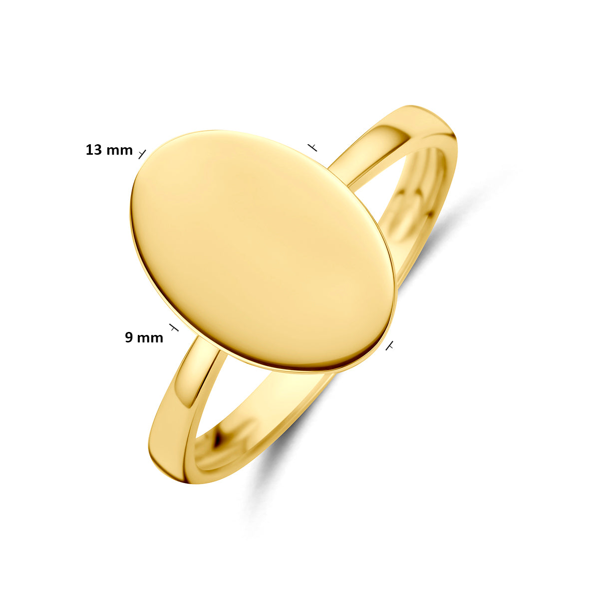 Graveerring ovaal 14K geelgoud 13 mm