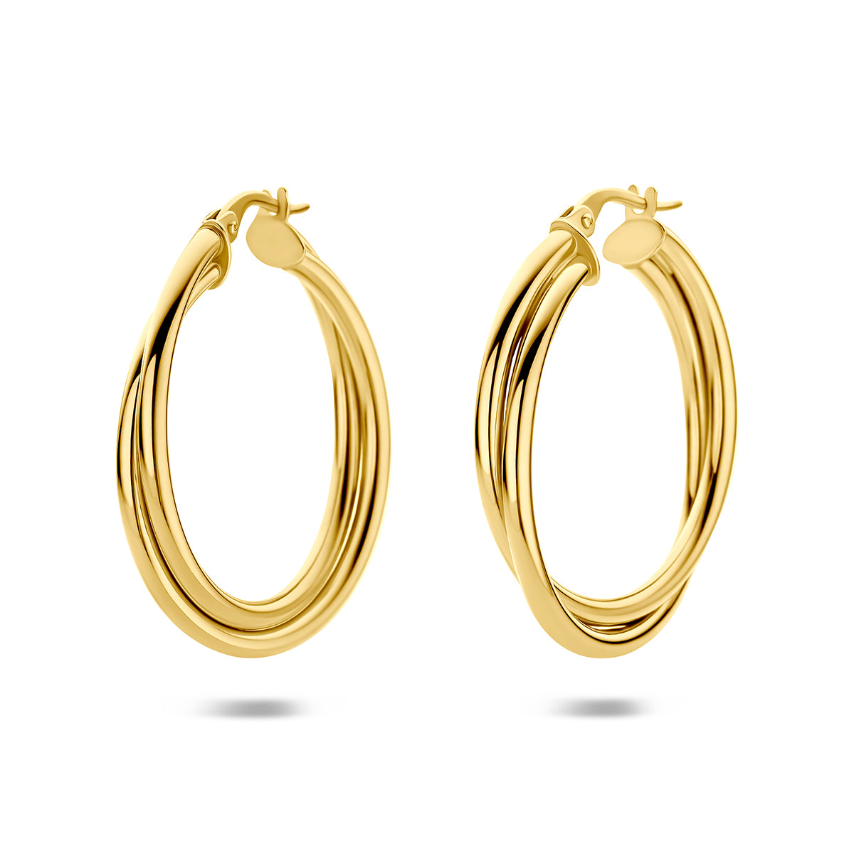 Oorringen buis 14K geelgoud 4 mm 4036581
